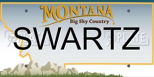 SWARTZ Montana License Plate