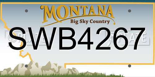 SWB4267 Montana License Plate