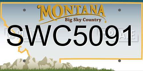 SWC5091 Montana License Plate