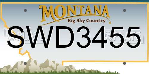 SWD3455 Montana License Plate