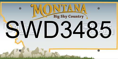 SWD3485 Montana License Plate