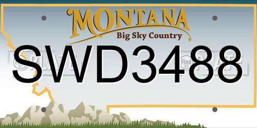 SWD3488 Montana License Plate