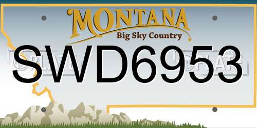 SWD6953 Montana License Plate