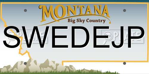 SWEDEJP Montana License Plate