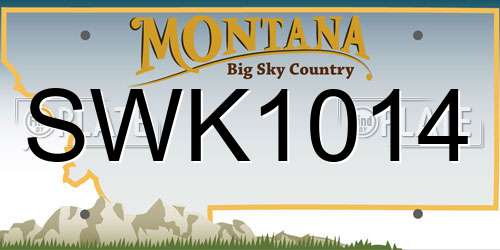 SWK1014 Montana License Plate