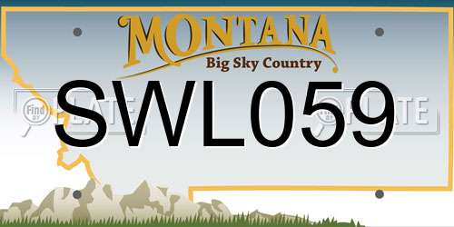 SWL059 Montana License Plate