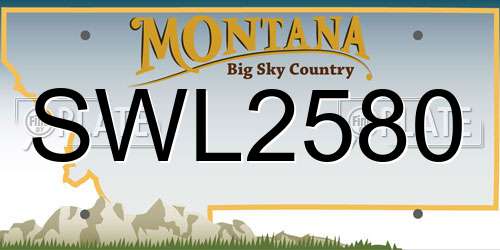 SWL2580 Montana License Plate