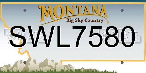 SWL7580 Montana License Plate
