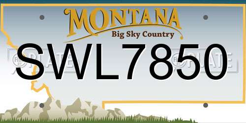 SWL7850 Montana License Plate