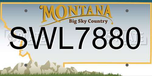 SWL7880 Montana License Plate