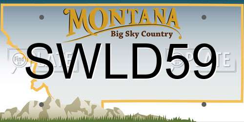 SWLD59 Montana License Plate