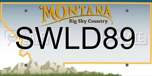 SWLD89 Montana License Plate