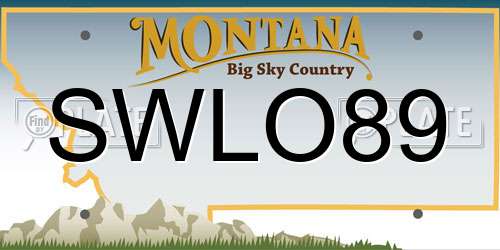 SWLO89 Montana License Plate