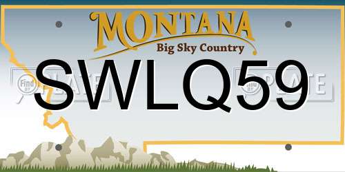 SWLQ59 Montana License Plate