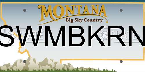 SWMBKRN Montana License Plate
