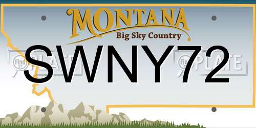 SWNY72 Montana License Plate