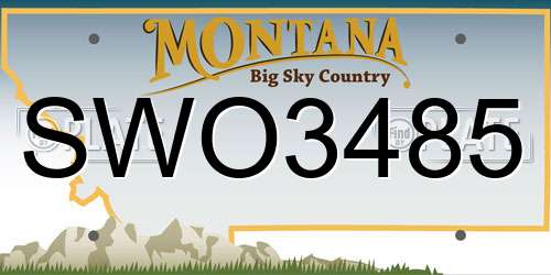 SWO3485 Montana License Plate