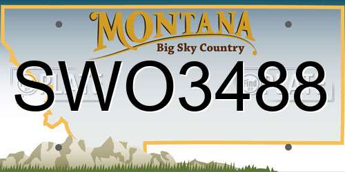 SWO3488 Montana License Plate
