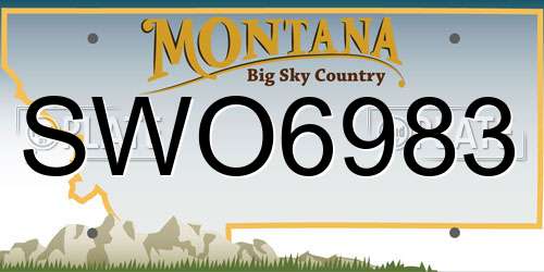 SWO6983 Montana License Plate