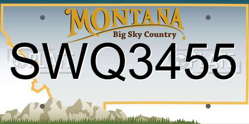 SWQ3455 Montana License Plate