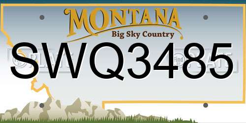 SWQ3485 Montana License Plate