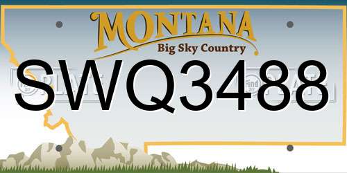 SWQ3488 Montana License Plate