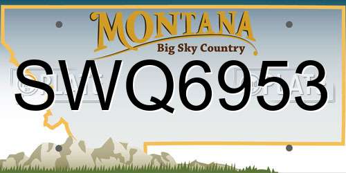 SWQ6953 Montana License Plate