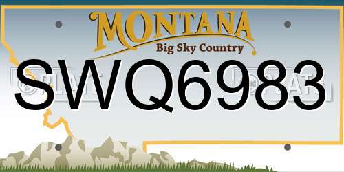 SWQ6983 Montana License Plate