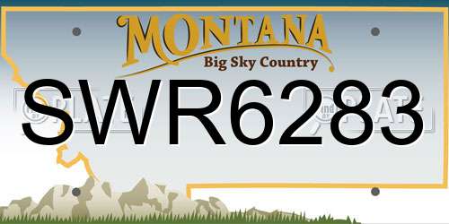 SWR6283 Montana License Plate