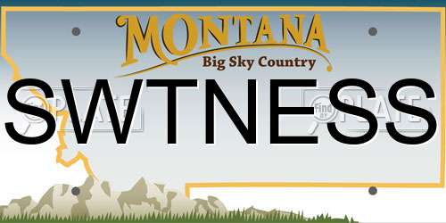 SWTNESS Montana License Plate