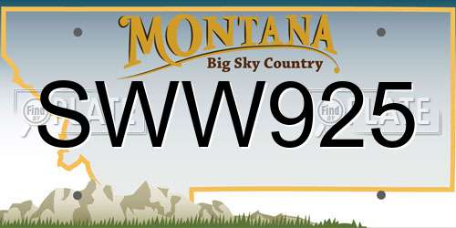 SWW925 Montana License Plate