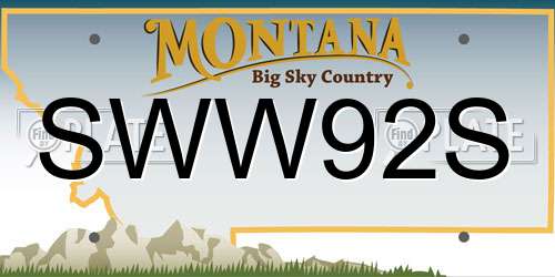 SWW92S Montana License Plate