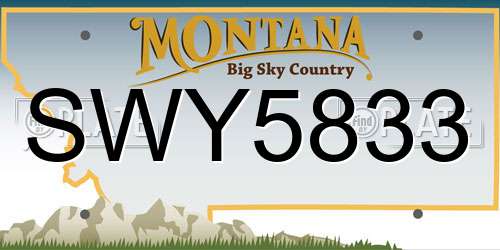 SWY5833 Montana License Plate