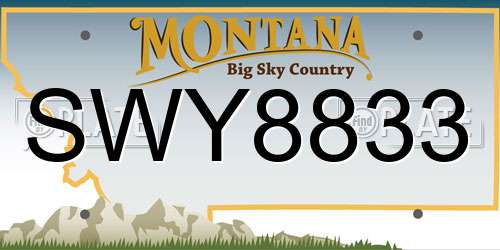 SWY8833 Montana License Plate