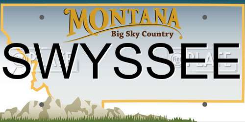 SWYSSEE Montana License Plate