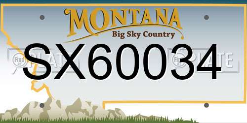 SX60034 Montana License Plate