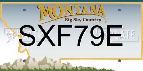 SXF79E Montana License Plate