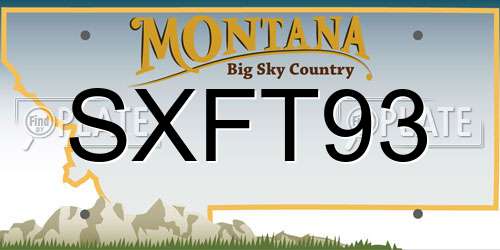 SXFT93 Montana License Plate