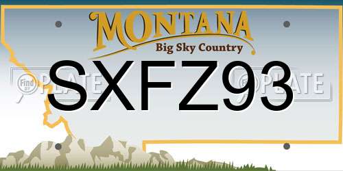 SXFZ93 Montana License Plate