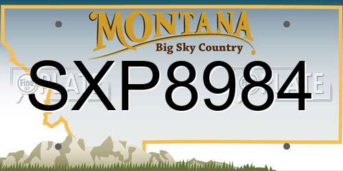 SXP8984 Montana License Plate
