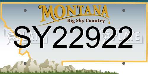 SY22922 Montana License Plate