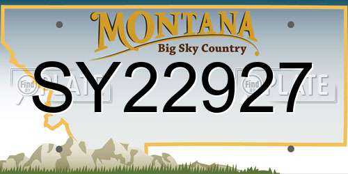 SY22927 Montana License Plate