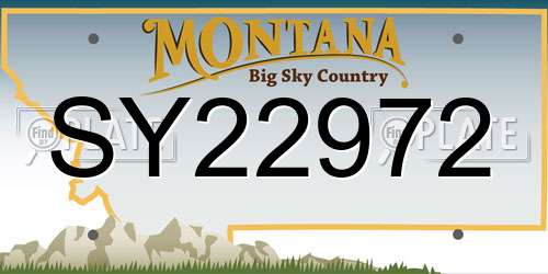 SY22972 Montana License Plate