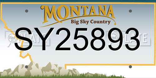 SY25893 Montana License Plate