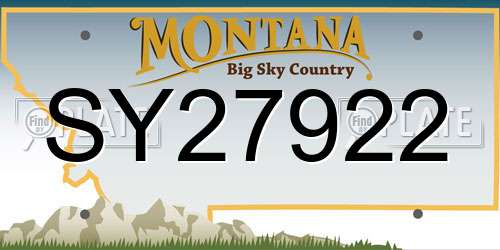 SY27922 Montana License Plate