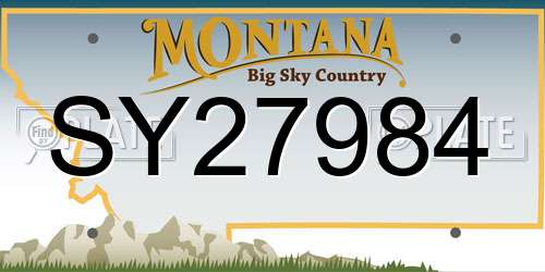 SY27984 Montana License Plate