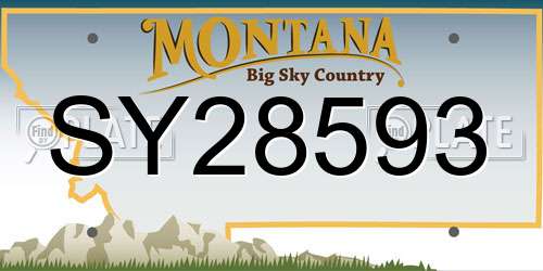 SY28593 Montana License Plate