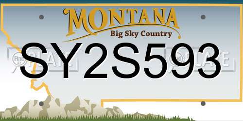 SY2S593 Montana License Plate