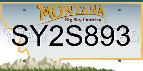 SY2S893 Montana License Plate