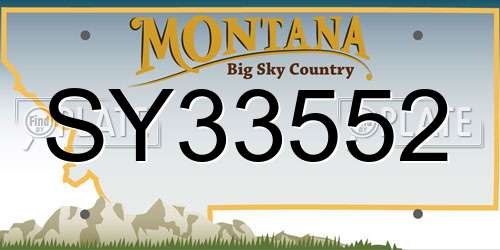 SY33552 Montana License Plate